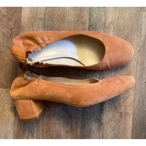 Everlane Women's Block Heel Suede Pumps Brown Size 9.5 Made In Italy